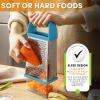 imageSpring Chef Professional 10quot Stainless Steel Parmesan Cheese Grater with Handle 4 Sided Handheld Box Grater Kitchen Potato Shredder for Hash Browns Hard Cheese Ginger Vegetables Carrot  MintBlue Aqua Sky
