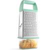 imageSpring Chef Professional 10quot Stainless Steel Parmesan Cheese Grater with Handle 4 Sided Handheld Box Grater Kitchen Potato Shredder for Hash Browns Hard Cheese Ginger Vegetables Carrot  MintMint