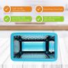 imageSpring Chef Professional 10quot Stainless Steel Parmesan Cheese Grater with Handle 4 Sided Handheld Box Grater Kitchen Potato Shredder for Hash Browns Hard Cheese Ginger Vegetables Carrot  MintBlue Aqua Sky