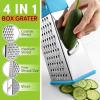 imageSpring Chef Professional 10quot Stainless Steel Parmesan Cheese Grater with Handle 4 Sided Handheld Box Grater Kitchen Potato Shredder for Hash Browns Hard Cheese Ginger Vegetables Carrot  MintBlue Aqua Sky