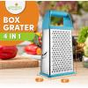 imageSpring Chef Professional 10quot Stainless Steel Parmesan Cheese Grater with Handle 4 Sided Handheld Box Grater Kitchen Potato Shredder for Hash Browns Hard Cheese Ginger Vegetables Carrot  MintBlue Aqua Sky
