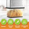 imageSpring Chef Professional 10quot Stainless Steel Parmesan Cheese Grater with Handle 4 Sided Handheld Box Grater Kitchen Potato Shredder for Hash Browns Hard Cheese Ginger Vegetables Carrot  MintGray