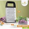 imageSpring Chef Professional 10quot Stainless Steel Parmesan Cheese Grater with Handle 4 Sided Handheld Box Grater Kitchen Potato Shredder for Hash Browns Hard Cheese Ginger Vegetables Carrot  MintBlack