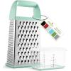 imageSpring Chef Professional 10quot Stainless Steel Parmesan Cheese Grater with Handle 4 Sided Handheld Box Grater Kitchen Potato Shredder for Hash Browns Hard Cheese Ginger Vegetables Carrot  MintMint