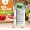 imageSpring Chef Professional 10quot Stainless Steel Parmesan Cheese Grater with Handle 4 Sided Handheld Box Grater Kitchen Potato Shredder for Hash Browns Hard Cheese Ginger Vegetables Carrot  MintMint
