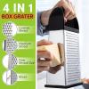 imageSpring Chef Professional 10quot Stainless Steel Parmesan Cheese Grater with Handle 4 Sided Handheld Box Grater Kitchen Potato Shredder for Hash Browns Hard Cheese Ginger Vegetables Carrot  MintBlack