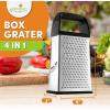 imageSpring Chef Professional 10quot Stainless Steel Parmesan Cheese Grater with Handle 4 Sided Handheld Box Grater Kitchen Potato Shredder for Hash Browns Hard Cheese Ginger Vegetables Carrot  MintBlack