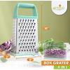 imageSpring Chef Professional 10quot Stainless Steel Parmesan Cheese Grater with Handle 4 Sided Handheld Box Grater Kitchen Potato Shredder for Hash Browns Hard Cheese Ginger Vegetables Carrot  MintMint