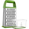 imageSpring Chef Professional 10quot Stainless Steel Parmesan Cheese Grater with Handle 4 Sided Handheld Box Grater Kitchen Potato Shredder for Hash Browns Hard Cheese Ginger Vegetables Carrot  MintGreen