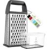 imageSpring Chef Professional 10quot Stainless Steel Parmesan Cheese Grater with Handle 4 Sided Handheld Box Grater Kitchen Potato Shredder for Hash Browns Hard Cheese Ginger Vegetables Carrot  MintGray