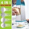 imageSpring Chef Professional 10quot Stainless Steel Parmesan Cheese Grater with Handle 4 Sided Handheld Box Grater Kitchen Potato Shredder for Hash Browns Hard Cheese Ginger Vegetables Carrot  MintBlue Aqua Sky