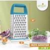 imageSpring Chef Professional 10quot Stainless Steel Parmesan Cheese Grater with Handle 4 Sided Handheld Box Grater Kitchen Potato Shredder for Hash Browns Hard Cheese Ginger Vegetables Carrot  MintBlue Aqua Sky