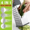 imageSpring Chef Professional 10quot Stainless Steel Parmesan Cheese Grater with Handle 4 Sided Handheld Box Grater Kitchen Potato Shredder for Hash Browns Hard Cheese Ginger Vegetables Carrot  MintGray