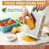 imageSpring Chef Professional 10quot Stainless Steel Parmesan Cheese Grater with Handle 4 Sided Handheld Box Grater Kitchen Potato Shredder for Hash Browns Hard Cheese Ginger Vegetables Carrot  MintMint