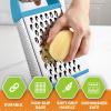 imageSpring Chef Professional 10quot Stainless Steel Parmesan Cheese Grater with Handle 4 Sided Handheld Box Grater Kitchen Potato Shredder for Hash Browns Hard Cheese Ginger Vegetables Carrot  MintBlue Aqua Sky