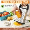 imageSpring Chef Professional 10quot Stainless Steel Parmesan Cheese Grater with Handle 4 Sided Handheld Box Grater Kitchen Potato Shredder for Hash Browns Hard Cheese Ginger Vegetables Carrot  MintBlack