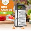 imageSpring Chef Professional 10quot Stainless Steel Parmesan Cheese Grater with Handle 4 Sided Handheld Box Grater Kitchen Potato Shredder for Hash Browns Hard Cheese Ginger Vegetables Carrot  MintGray