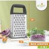 imageSpring Chef Professional 10quot Stainless Steel Parmesan Cheese Grater with Handle 4 Sided Handheld Box Grater Kitchen Potato Shredder for Hash Browns Hard Cheese Ginger Vegetables Carrot  MintGray