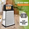 imageSpring Chef Professional Box Grater XL Size ampamp Stainless Steel Can Opener with Smooth Edge  2 Product Bundle  Black