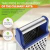 imageSpring Chef Professional Cheese Grater  Stainless Steel XL Size 4 Sides  Perfect Box Grater for Parmesan Cheese Vegetables Ginger  Dishwasher Safe  BlackSapphire
