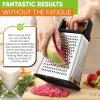 imageSpring Chef Professional Cheese Grater  Stainless Steel XL Size 4 Sides  Perfect Box Grater for Parmesan Cheese Vegetables Ginger  Dishwasher Safe  BlackBlack