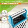 imageSpring Chef Professional Cheese Grater  Stainless Steel XL Size 4 Sides  Perfect Box Grater for Parmesan Cheese Vegetables Ginger  Dishwasher Safe  BlackTeal