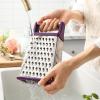 imageSpring Chef Professional Cheese Grater  Stainless Steel XL Size 4 Sides  Perfect Box Grater for Parmesan Cheese Vegetables Ginger  Dishwasher Safe  BlackPurple