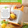 imageSpring Chef Professional Cheese Grater  Stainless Steel XL Size 4 Sides  Perfect Box Grater for Parmesan Cheese Vegetables Ginger  Dishwasher Safe  BlackMango