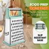 imageSpring Chef Professional Cheese Grater  Stainless Steel XL Size 4 Sides  Perfect Box Grater for Parmesan Cheese Vegetables Ginger  Dishwasher Safe  BlackMint