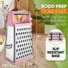 imageSpring Chef Professional Cheese Grater  Stainless Steel XL Size 4 Sides  Perfect Box Grater for Parmesan Cheese Vegetables Ginger  Dishwasher Safe  BlackPink Lemonade