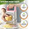 imageSpring Chef Professional Cheese Grater  Stainless Steel XL Size 4 Sides  Perfect Box Grater for Parmesan Cheese Vegetables Ginger  Dishwasher Safe  BlackPink Lemonade
