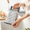 imageSpring Chef Professional Cheese Grater  Stainless Steel XL Size 4 Sides  Perfect Box Grater for Parmesan Cheese Vegetables Ginger  Dishwasher Safe  BlackGray