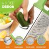 imageSpring Chef Professional Cheese Grater  Stainless Steel XL Size 4 Sides  Perfect Box Grater for Parmesan Cheese Vegetables Ginger  Dishwasher Safe  BlackGreen