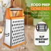 imageSpring Chef Professional Cheese Grater  Stainless Steel XL Size 4 Sides  Perfect Box Grater for Parmesan Cheese Vegetables Ginger  Dishwasher Safe  BlackMango