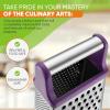imageSpring Chef Professional Cheese Grater  Stainless Steel XL Size 4 Sides  Perfect Box Grater for Parmesan Cheese Vegetables Ginger  Dishwasher Safe  BlackPurple