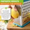 imageSpring Chef Professional Cheese Grater  Stainless Steel XL Size 4 Sides  Perfect Box Grater for Parmesan Cheese Vegetables Ginger  Dishwasher Safe  BlackTeal