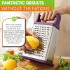 imageSpring Chef Professional Cheese Grater  Stainless Steel XL Size 4 Sides  Perfect Box Grater for Parmesan Cheese Vegetables Ginger  Dishwasher Safe  BlackPurple