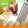 imageSpring Chef Professional Cheese Grater  Stainless Steel XL Size 4 Sides  Perfect Box Grater for Parmesan Cheese Vegetables Ginger  Dishwasher Safe  BlackMint
