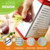 imageSpring Chef Professional Cheese Grater  Stainless Steel XL Size 4 Sides  Perfect Box Grater for Parmesan Cheese Vegetables Ginger  Dishwasher Safe  BlackRed