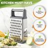 imageSpring Chef Professional Cheese Grater  Stainless Steel XL Size 4 Sides  Perfect Box Grater for Parmesan Cheese Vegetables Ginger  Dishwasher Safe  BlackGray