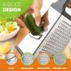 imageSpring Chef Professional Cheese Grater  Stainless Steel XL Size 4 Sides  Perfect Box Grater for Parmesan Cheese Vegetables Ginger  Dishwasher Safe  BlackGray