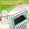 imageSpring Chef Professional Cheese Grater  Stainless Steel XL Size 4 Sides  Perfect Box Grater for Parmesan Cheese Vegetables Ginger  Dishwasher Safe  BlackMint