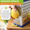 imageSpring Chef Professional Cheese Grater  Stainless Steel XL Size 4 Sides  Perfect Box Grater for Parmesan Cheese Vegetables Ginger  Dishwasher Safe  BlackSapphire