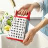 imageSpring Chef Professional Cheese Grater  Stainless Steel XL Size 4 Sides  Perfect Box Grater for Parmesan Cheese Vegetables Ginger  Dishwasher Safe  BlackRed