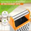 imageSpring Chef Professional Cheese Grater  Stainless Steel XL Size 4 Sides  Perfect Box Grater for Parmesan Cheese Vegetables Ginger  Dishwasher Safe  BlackMango