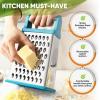 imageSpring Chef Professional Cheese Grater  Stainless Steel XL Size 4 Sides  Perfect Box Grater for Parmesan Cheese Vegetables Ginger  Dishwasher Safe  BlackTeal