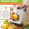 imageSpring Chef Professional Cheese Grater  Stainless Steel XL Size 4 Sides  Perfect Box Grater for Parmesan Cheese Vegetables Ginger  Dishwasher Safe  BlackGray