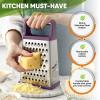 imageSpring Chef Professional Cheese Grater  Stainless Steel XL Size 4 Sides  Perfect Box Grater for Parmesan Cheese Vegetables Ginger  Dishwasher Safe  BlackPurple