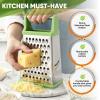 imageSpring Chef Professional Cheese Grater  Stainless Steel XL Size 4 Sides  Perfect Box Grater for Parmesan Cheese Vegetables Ginger  Dishwasher Safe  BlackGreen