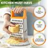 imageSpring Chef Professional Cheese Grater  Stainless Steel XL Size 4 Sides  Perfect Box Grater for Parmesan Cheese Vegetables Ginger  Dishwasher Safe  BlackMango